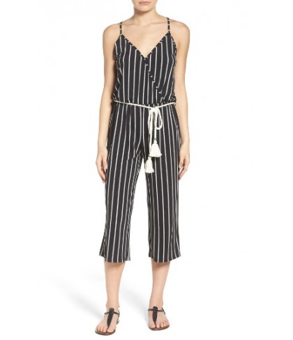 Surf Gypsy Crop Cover-Up Jumpsuit  - Black