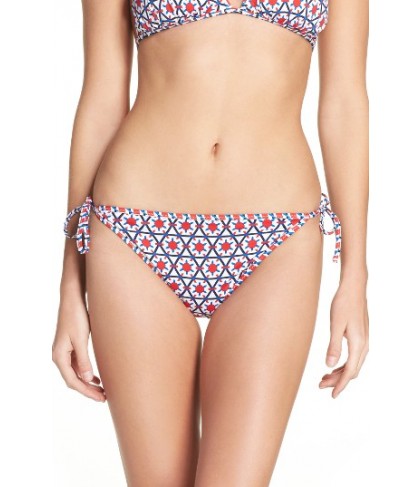 Tommy Bahama Geo-Graphy Reversible String Bikini Bottoms - Red