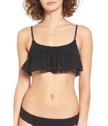 Roxy Cozy & Soft Flutter Bikini Top  - Black