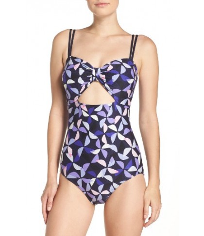 Kate Spade New York Cutout One-Piece Swimsuit - Blue