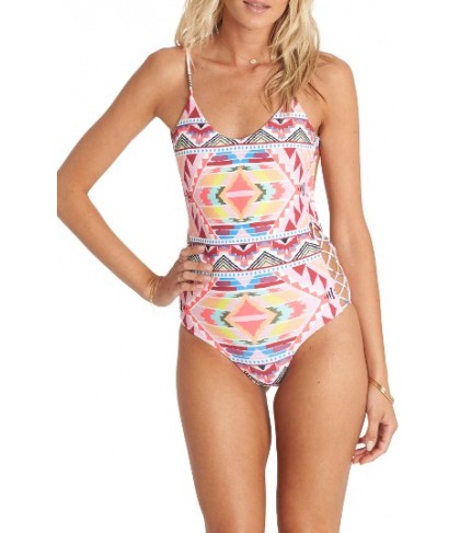 Billabong Geo Print One-Piece Swimsuit  - Red