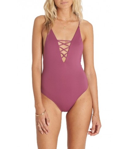 Billabong Sol Searcher Lace-Up One-Piece Swimsuit  - Purple