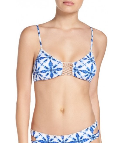 The Bikini Lab Tie Another Day Reversible Bikini Top - Blue