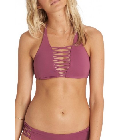 Billabong Sol Searcher Lace-Up Halter Bikini Top  - Purple