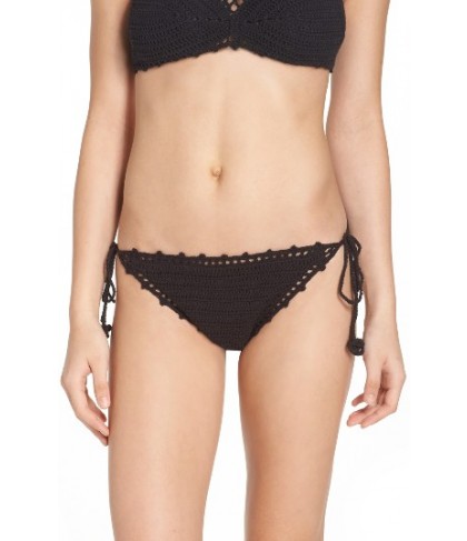 The Bikini Lab Take It Crochet Bikini Bottoms  - Black