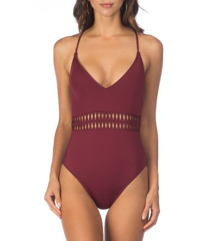 Kenneth Cole Weave Your Own Way One-Piece Swimsuit - Red