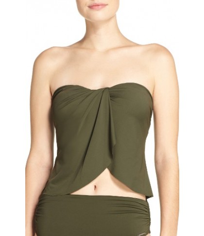 Vince Camuto Draped Bandini Top  - Green