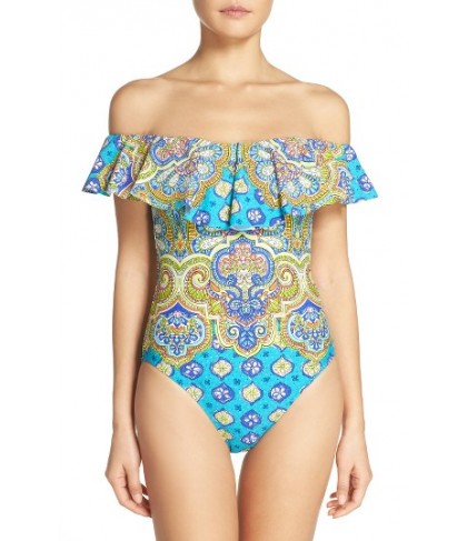 Trina Turk Corsica One-Piece Swimsuit - Blue/green