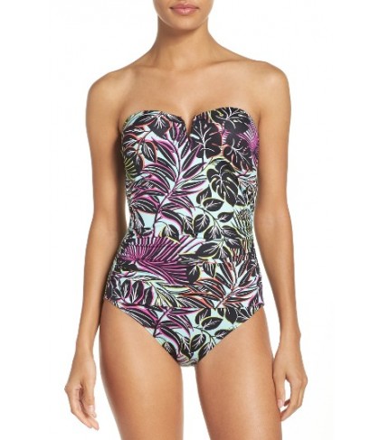 Tommy Bahama Lively Leaves One-Piece Swimsuit - Green