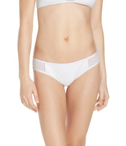 Red Carter Mesh Bikini Bottoms - White