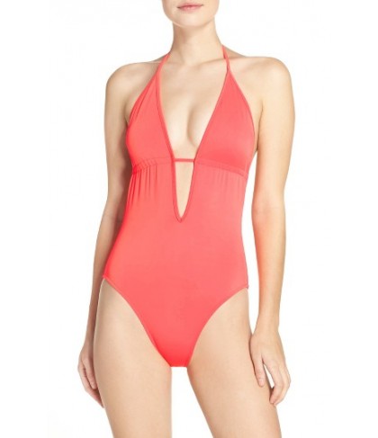 Milly Acapulco One-Piece Swimsuit Size Petite - Coral