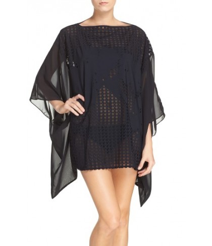 Profile By Gottex Rambling Rose Cover-Up Kimono - Black