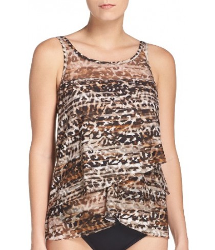Miraclesuit Wild Side Mirage Underwire Tankini Top - Brown
