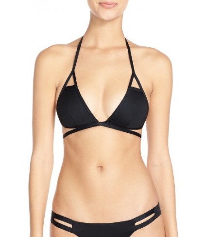 Vitamin A Serra Triangle Bikini Top - Black
