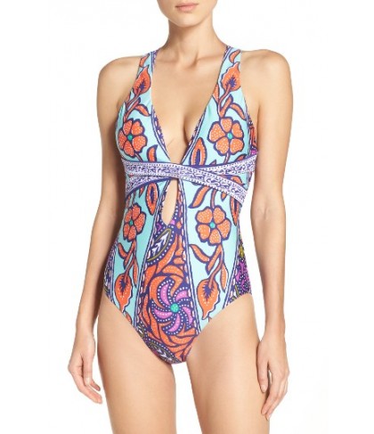 Trina Turk Balinese Batik One-Piece Swimsuit - Blue