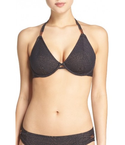 Freya 'Glam Rock' Underwire Halter Bikini Top4F (4D US) - Black