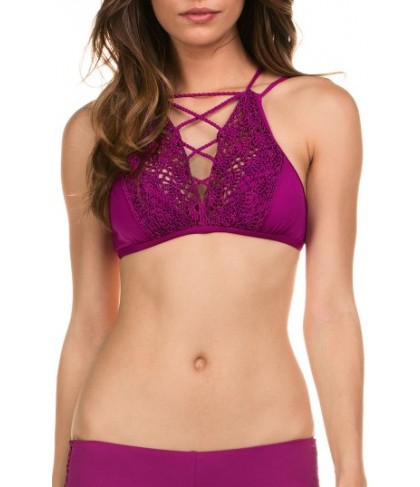Isabella Rose Lolita Lace Front Bikini Top - Purple