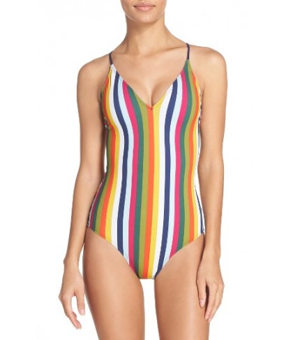 Tory Burch Stripe One-Piece Swimsuit - Blue