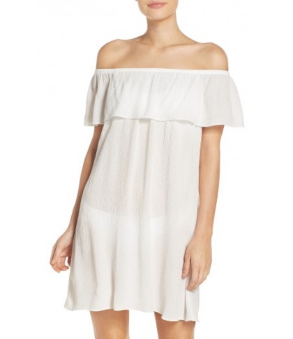 Becca Southern Belle Off The Shoulder Cover-Up Dress - White