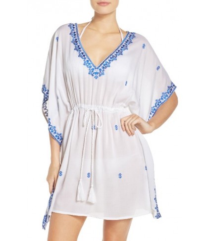 Tommy Bahama Embroidered Cover-Up Tunic/Medium - White