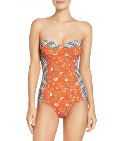 Tory Burch Underwire One-Piece Swimsuit - Orange
