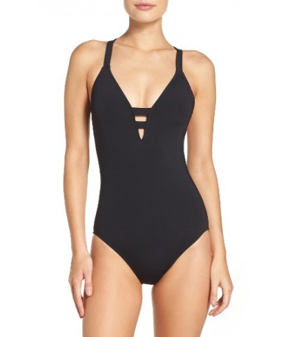 Seafolly Active Deep-V One-Piece Swimsuit US / 8 AU - Black