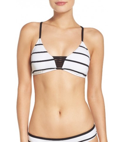 Seafolly Castaway Stripe Bikini Top US / 8 AU - White