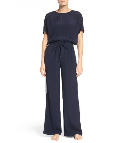 Tory Burch Silk Cover-Up Jumpsuit - Blue