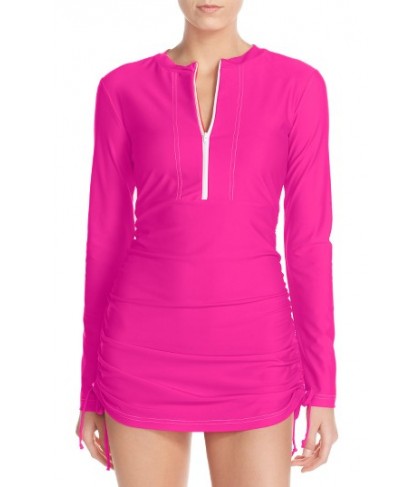 Mott 50 'Sonja' Long Sleeve Half Zip Convertible Swimdress - Pink