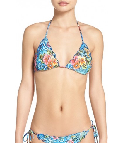 Luli Fama Crystallized Triangle Bikini Top