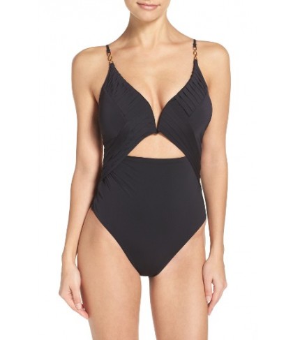 Nanette Lepore Origami One-Piece Swimsuit - Black