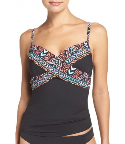 La Blanca Underwire Tankini Top - Blue