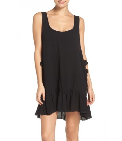 Elan Side Tie Cover-Up Dress - Black