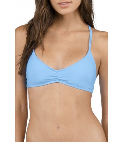 Volcom Simply Solid V-Neck Bikini Top - Blue