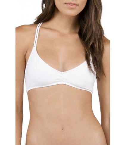 Volcom Simply Solid V-Neck Bikini Top - White