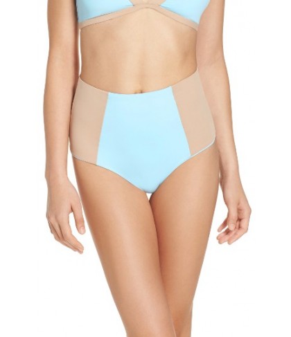 L Space Portia Reversible High Waist Bikini Bottoms - Blue