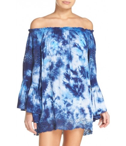 Surf Gypsy Off The Shoulder Cover-Up Tunic - Blue