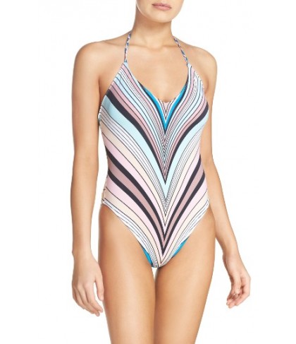 The Bikini Lab Stripe One-Piece Swimsuit - Pink