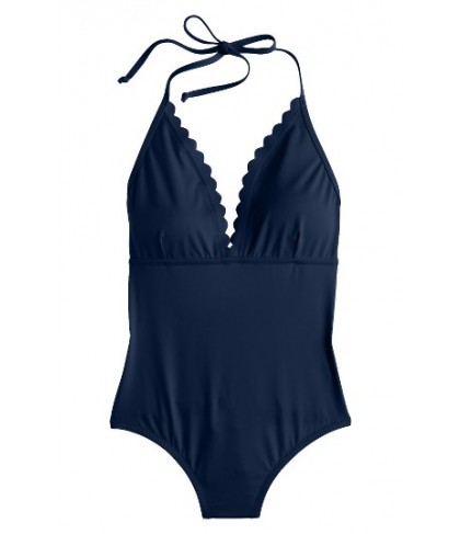 J.crew Scallop One-Piece Swimsuit - Blue