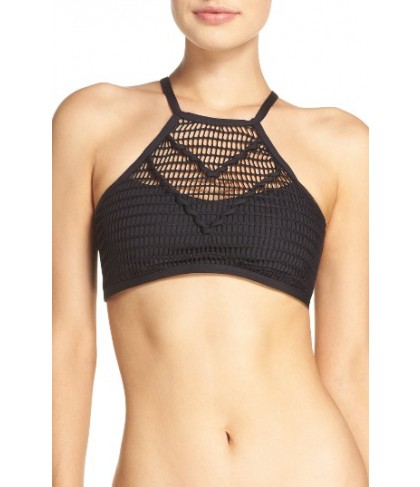 Kenneth Cole New York Wrapped In Love Halter Bikini Top - Black