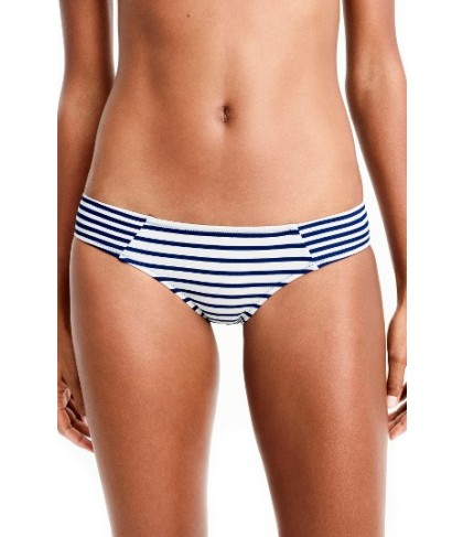 J.crew Stripe Surf Bikini Bottoms - White
