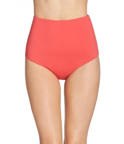 Mara Hoffman High Waist Bikini Bottoms - Coral