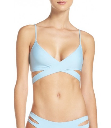 L Space Chloe Wrap Bikini Top - Blue