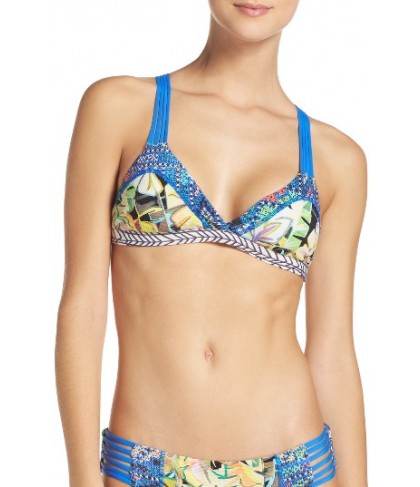 Maaji Seaside Pixel Reversible Bikini Top - Blue