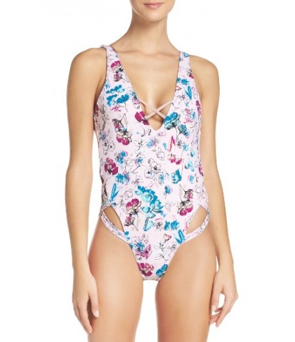 The Bikini Lab Bouquet Reversible One-Piece Swimsuit - Pink