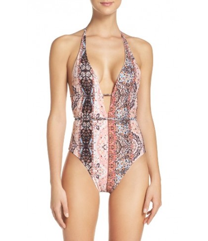 L Space Pamela Halter One-Piece Swimsuit - Coral