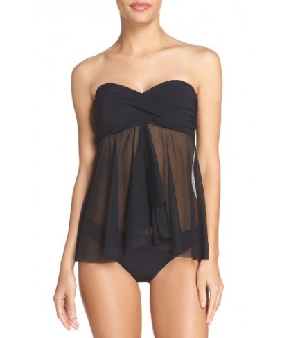 Profile By Gottex Flyaway Tankini Top - Black