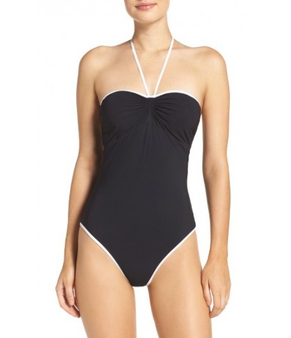  Diane Von Furstenberg One-Piece Swimsuit, Size Petite - Black