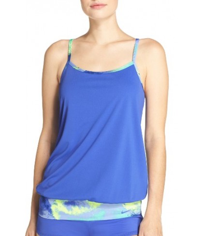 Nike Cascade Sport Racerback Tankini Top - Blue