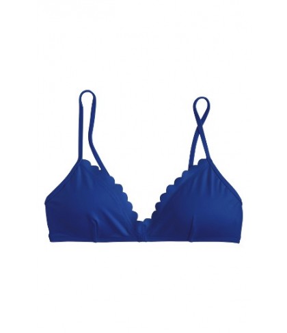 J.crew Scalloped Italian Matte Bikini Top - Blue